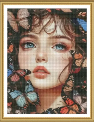 Girl 11CT 14CT 16CT Printed On Canvas Cross Stitch DIY Set Chinese Pattern Kit Home Needlework Embroidery 106 Colors
