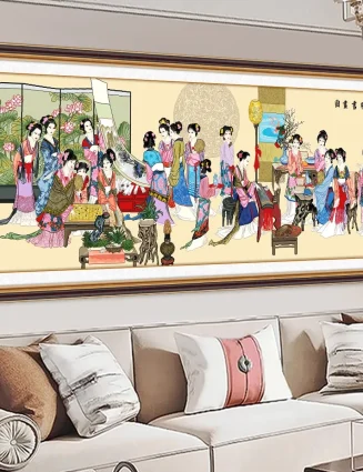 330X150CM 12 Beauty 11CT DIY Chinese Kits Embroidery Pattern Printed Stampe Cross Stitch Cotton-thread